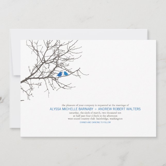 Assento em um convite do casamento da árvore (Frente)