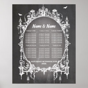 Assento gótico do poster do casamento do plano da