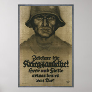 Assinar o poster alemão WW1 do empréstimo de guerr