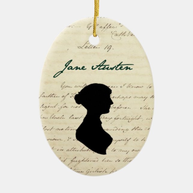 Assinatura de Jane Austen & ornamento da silhueta (Frente)