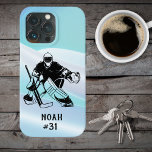 Assinatura do Detentor do Objetivo de Hóquei em Ge<br><div class="desc">Esta capas de iphone de hóquei no gelo é perfeita para o seu segundo grau ou atleta universitário! Personalize-o com o nome e o número do jogador desejado e dê como um presente único e memorável.</div>
