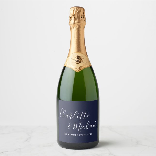 Assinatura Elegante Casamento Azul Marinho (Frente)