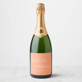 Assinatura Elegante Casamento Pêssego Script