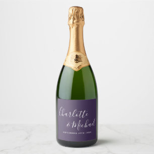Assinatura Elegante Script Roxo Casamento