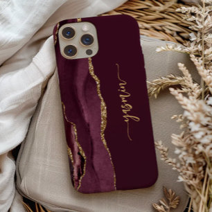 Assinatura Personalizada Burgundy Gold Ágata