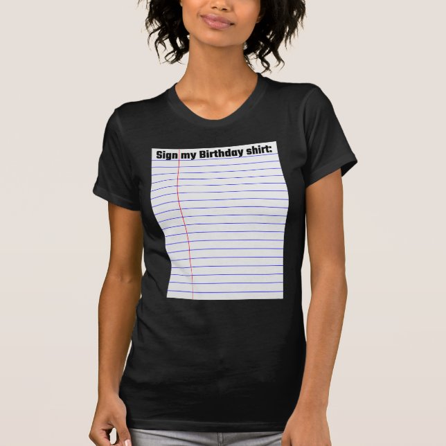 Assine minha camisa do aniversário (Frente)