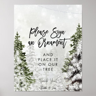 assine um poster de natal de natal de ornamento