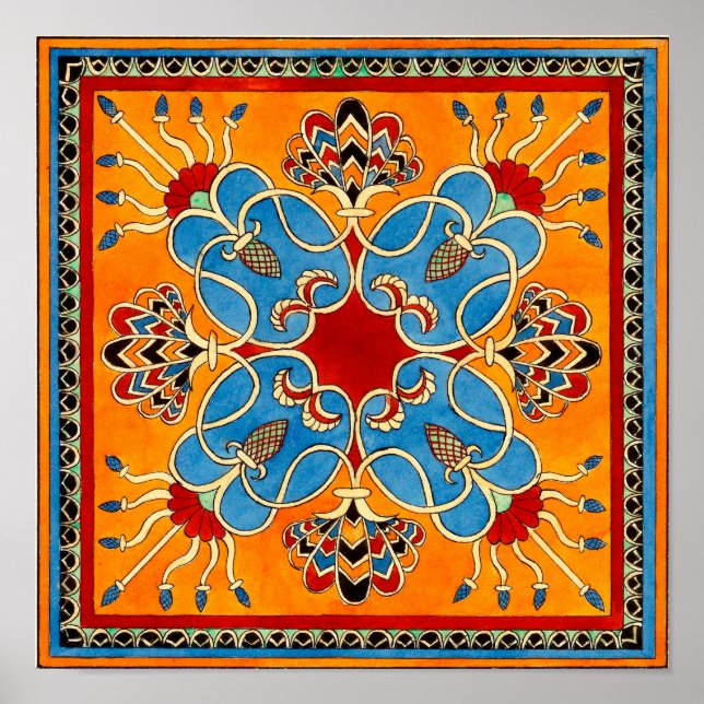 Assírio Ornament Impressão por E. A. Nedwill (Frente)