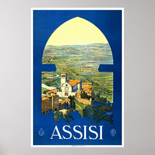 "Assisi" Vintage Travel Poster (Frente)