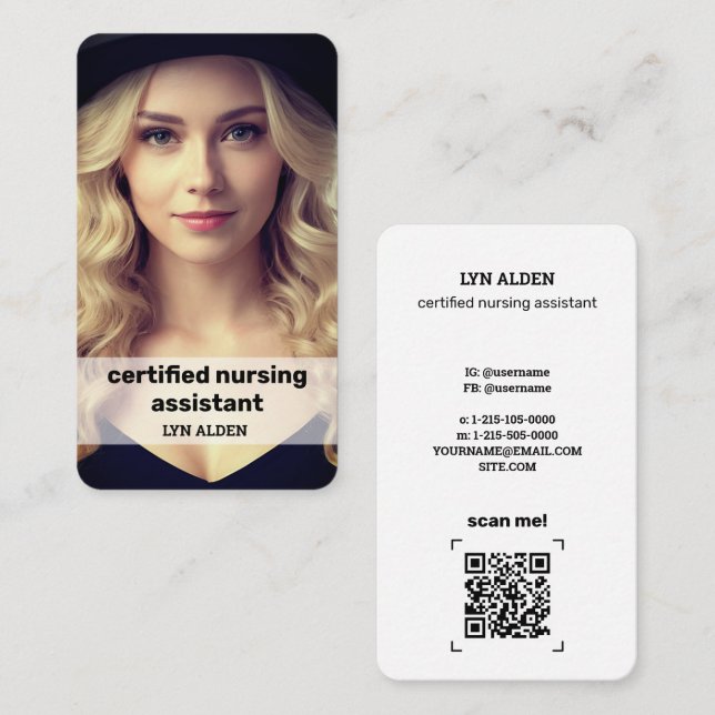 Assistente de Enfermagem Certificado 💉 Instagram  (Frente/Verso)