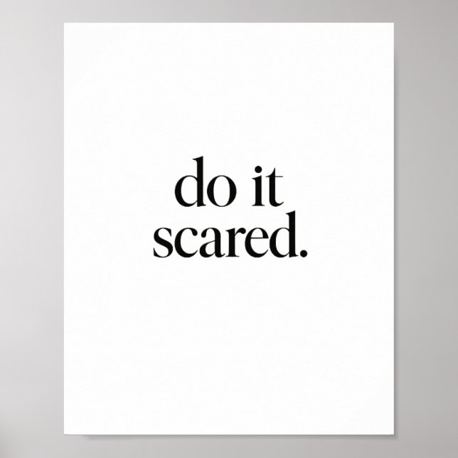 Assustado - Poster de Motivação Minimalista (Frente)