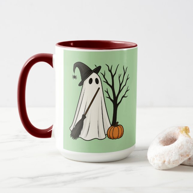 Assustador, mas Adorável | Caneca de Halloween de  (Com Donut)