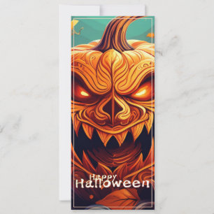 Assustador Olhando Pumpkin Laranja com Rosto, Hall