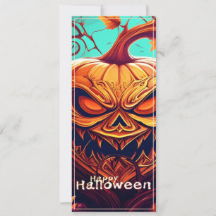 Assustador Olhando Pumpkin Laranja com Rosto, Hall