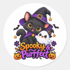 Assustador & Perfeito – Adesivo de Gato de Hallowe