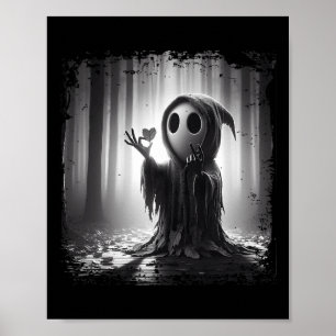 Assustador Rosto Horror Poster Halloween Coração F