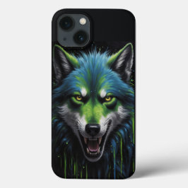 Assustador Werewolf aparece verde neon