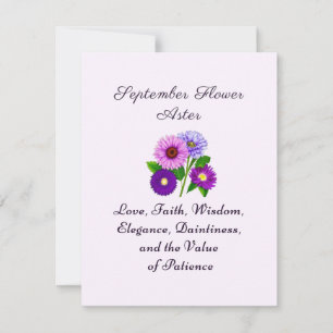Aster de Flor do Mês de Nascimento Personalizado