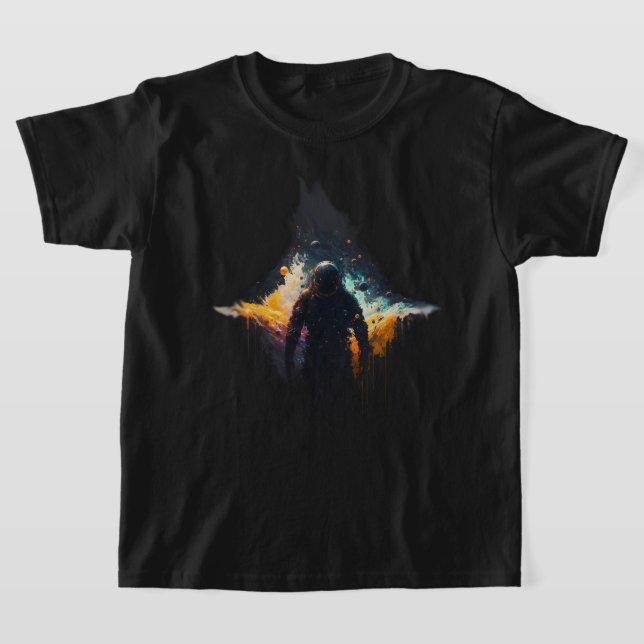 Astro-Drips: Camiseta de Arte Espacial Astronauta (Postura )