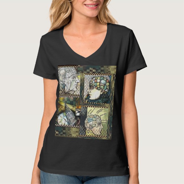 "Astrolabe 23" t-shirt Nano do V-Pescoço do Hanes (Frente)