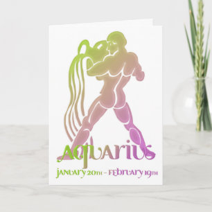 Astrologia Aquarius Cartão de Aniversário design 1