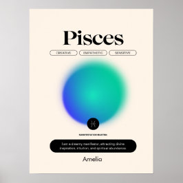 Astrologia - Poster de Peixes de Sinal Zodiac