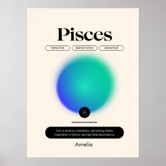 Astrologia - Poster de Peixes de Sinal Zodiac