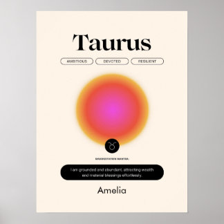 Astrologia Símbolo Zodiac Taurus Poster
