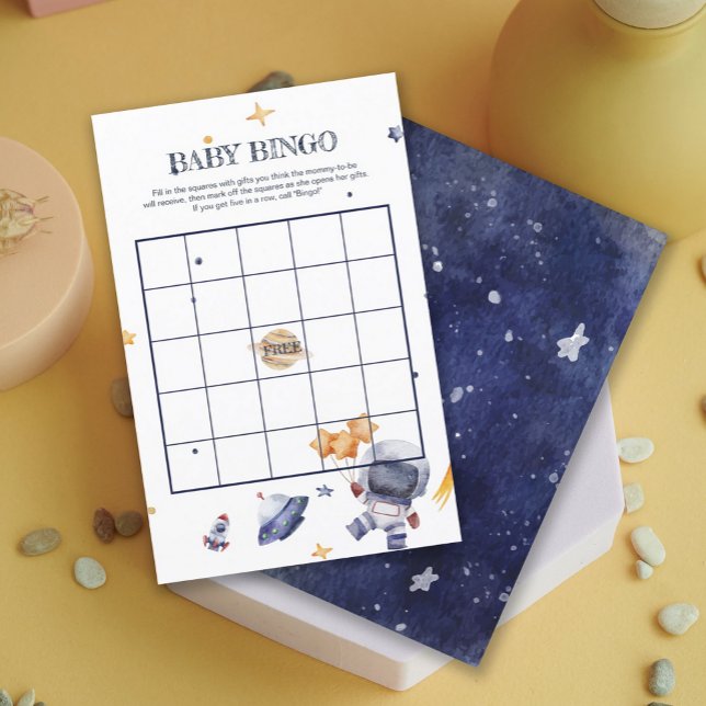 Astronaunt Rocketship Chá de fraldas Baby Bingo Ga (Astronaunt Rocketship Baby Shower Baby Bingo Game)