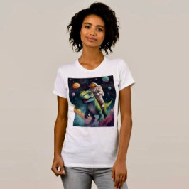 Astronaut em Dino no Espaço Camiseta 
