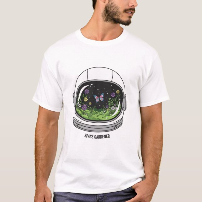Astronaut Helmet Garden T-Shirt | Space Garden Ill (Frente)