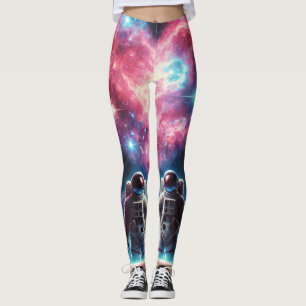Astronauta Adora Leggings Impressão da Galáxia