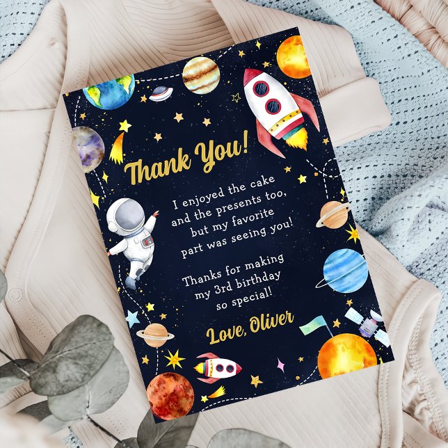 Astronauta Cartões de agradecimentos de aniversári (Criador carregado)