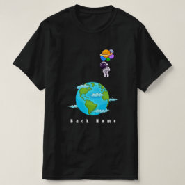 astronauta com camiseta terrestre de aterrissagem