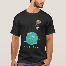 astronauta com camiseta terrestre de aterrissagem