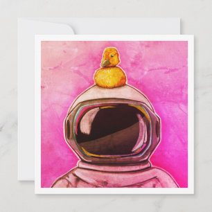 Astronauta com Pato Bebê - Mini Impressão