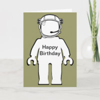 Astronauta de Estilo Banksy Minifig Feliz Cartão d