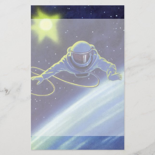 Astronauta de Ficção Científica Vintage em Passo E (Frente)