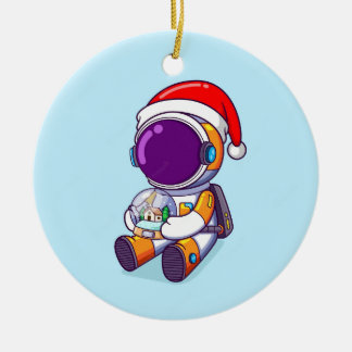 astronauta de natal de ornamento