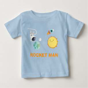 Astronauta de Rocket do t-shirt do aniversário do