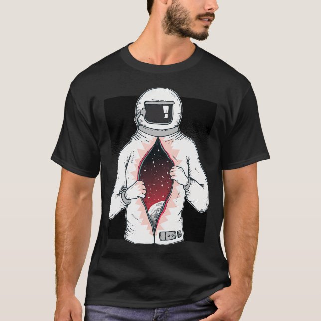 Astronauta Descompactado - Camisetas Espaciais Int (Frente)