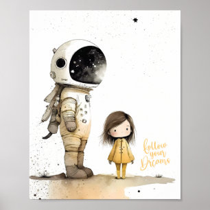 Astronauta e Poster menina