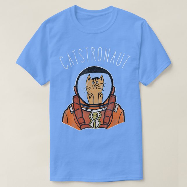 Astronauta Espacial Cat T Camisa Engraçada Fora de (Frente do Design)
