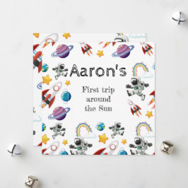 Astronauta Espacial Primeiro Convite de aniversári