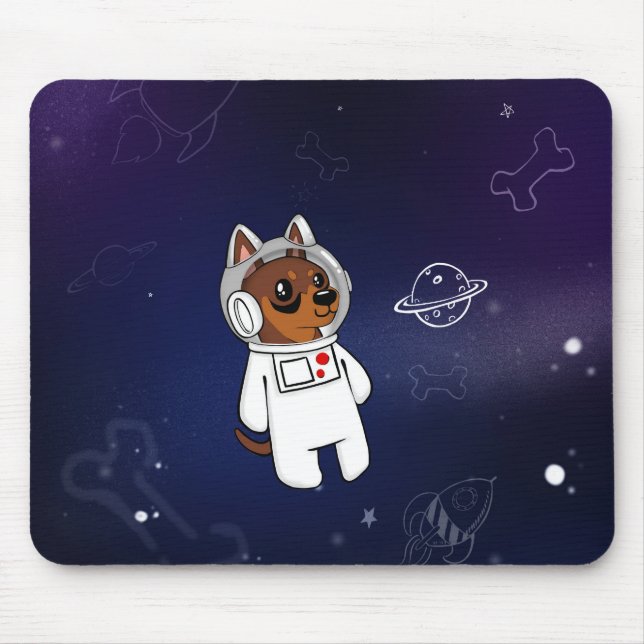 Astronauta mínimo do Pin no espaço Mousepad (Frente)