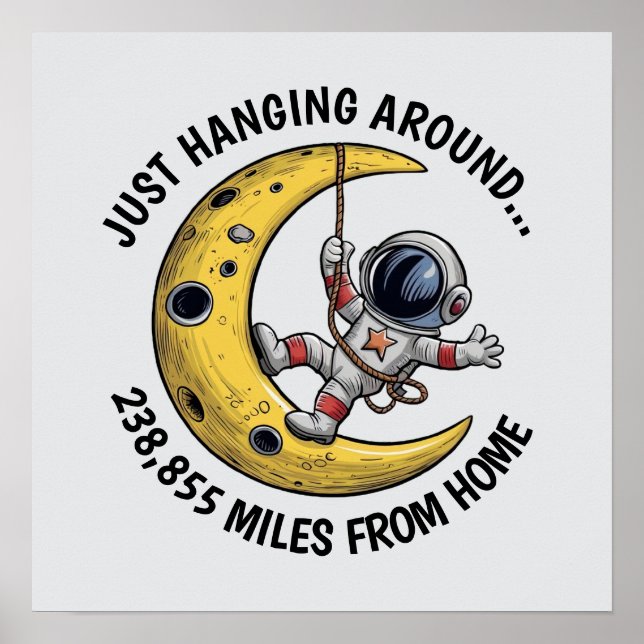 Astronauta na Poster da Lua (Frente)