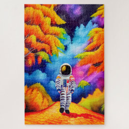 Astronauta na quebra-cabeça do quebra-cabeça