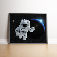 Astronauta no Espaço Terra Poster Celeste
