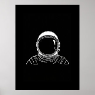 Astronauta One Line Art Impressão