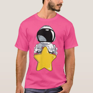 Astronauta pega uma grande estrela amarela T-Shirt